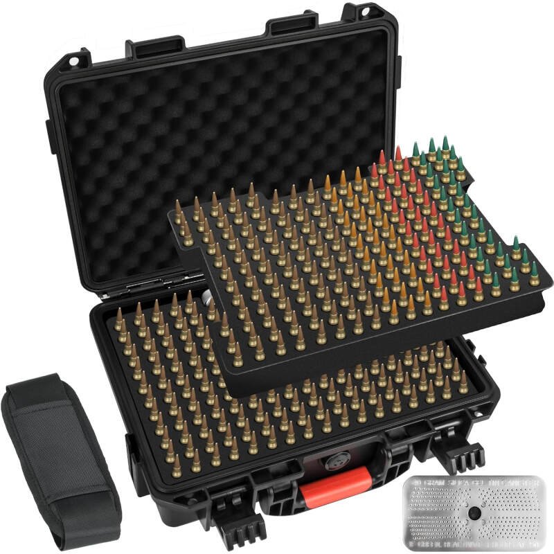 Ammo Case – Round 223 5.56 Ammo/Bullet Locking Storage Box with Included Silica Gel Canister – Waterproof Mil-Spec Travel Safe for 5.56 223 Ammo/Bullet