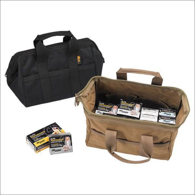 P43205 – Ammo Bag – Heavy Duty Water Resistant Fabric – Easy Access Opening – Heavy Duty Zippers – Lifetime Warranty – Tan