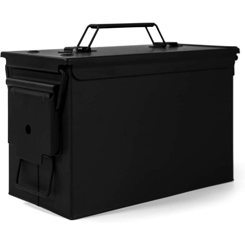GUGULUZA Metal Ammo Can 30/50 Cal, Lockable Ammo Storage Case, Military Waterproof & Airtight Ammo Containers Box for Shotgun, Rifles, Pistols