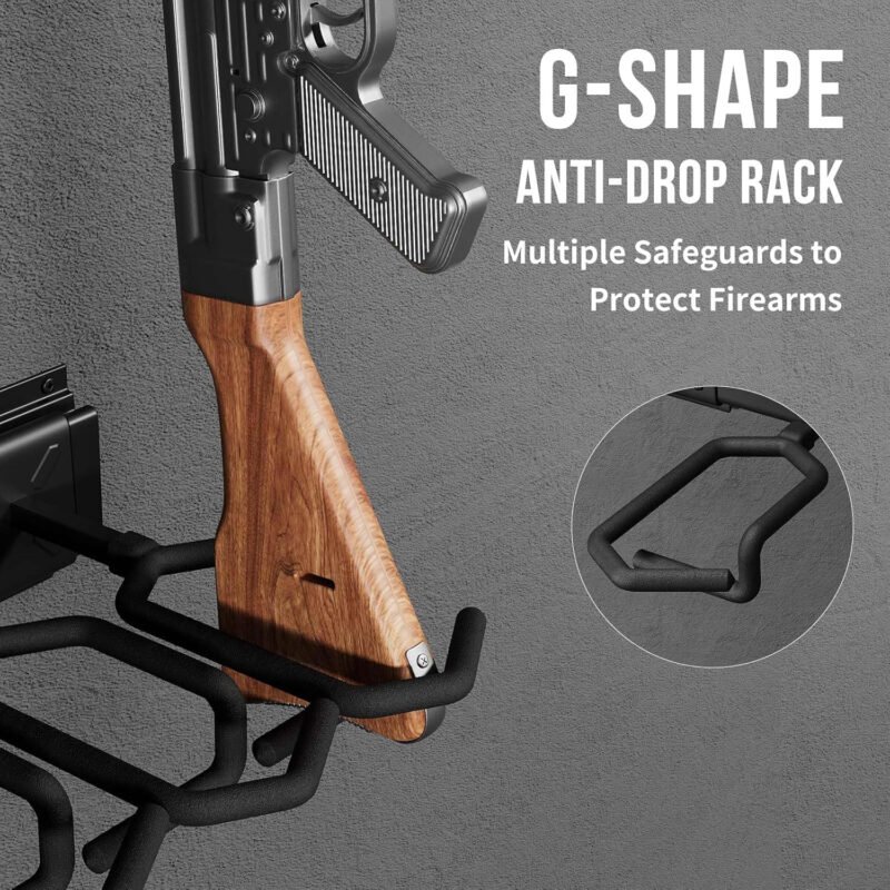 BlackSmith Indoor Gun Rack Heavy Duty Steel Shotgun Rifle Rack with Holds Gun Rack Wall Mount Gun Display Stand Rifle Storage Holder