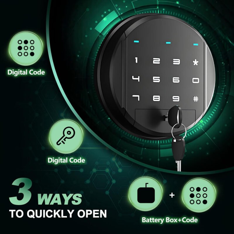 3-4 Digital Long Gun Safe for Rifle and Shotguns(with/Without Scope), Quick Access Rifle Safe for Home Rifle and Pistols with Alarm&Mute Mode,Gun Cabinet with Adjustable Gun Rack