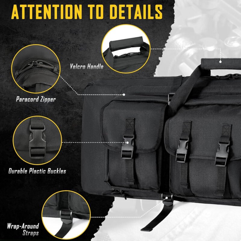 DULCE DOM 32/36/42/48/52 inch Double Rifle Case Soft Bag Gun Case, Perfect for Rifle Pistol Firearm Storage and Transportation, All Around Shooting Range Tactical Rifle Backpack, Indoor Outdoor