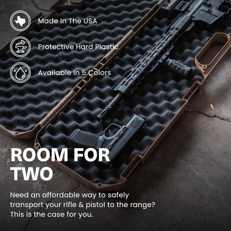 Condition 1 42” Economy Single Scope Hard Gun Carrying Case Model 210 with Foam, Long Storage Case, Lockable TSA Friendly, Water Resistant, Made in USA, 42.03″x10.50″x3.81″