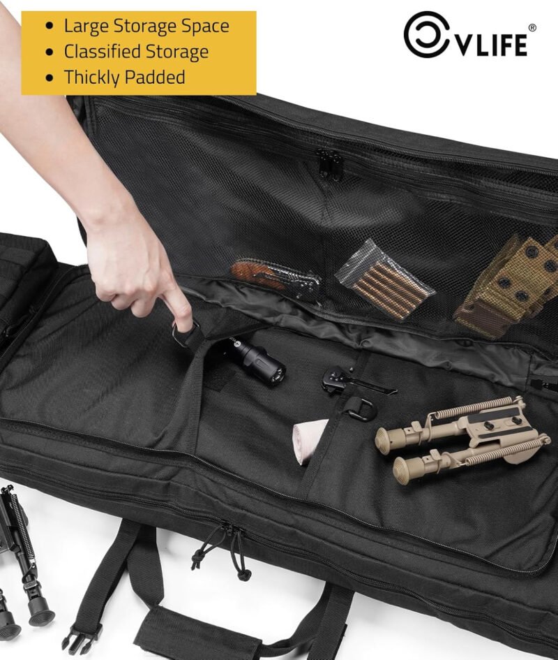 CVLIFE 36″ 42″ Soft Rifle Case Tactical Double Long Gun Bag,with Lockable Zipper and Backpack Strap,Rifle Backpack Rifle Bag Gun Case for Outdoor Hunting Shooting Range