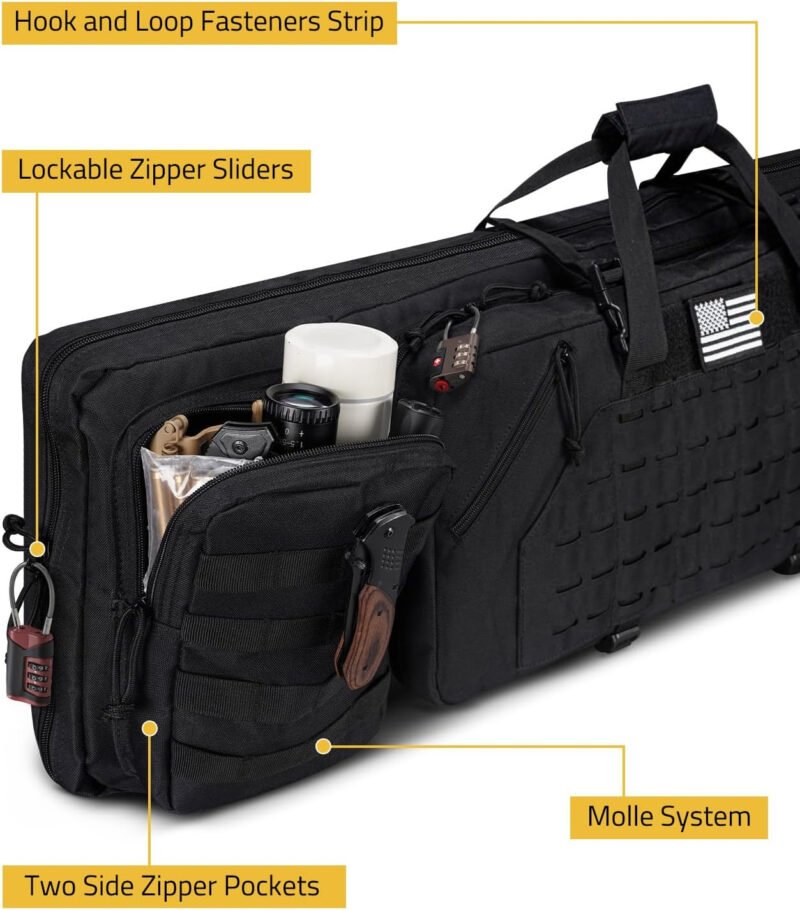 CVLIFE 36″ 42″ Soft Rifle Case Tactical Double Long Gun Bag,with Lockable Zipper and Backpack Strap,Rifle Backpack Rifle Bag Gun Case for Outdoor Hunting Shooting Range