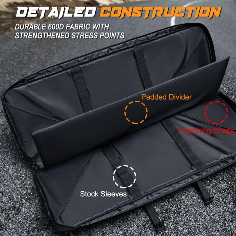 DULCE DOM Soft Double Rifle Bag, Gun Case Storage & Transportation, Long Gun Bag Portable Tactical Backpack Carrying with Molle for Shooting Range Hunting Outdoors, 32/36/42/48” with Multiple Colors