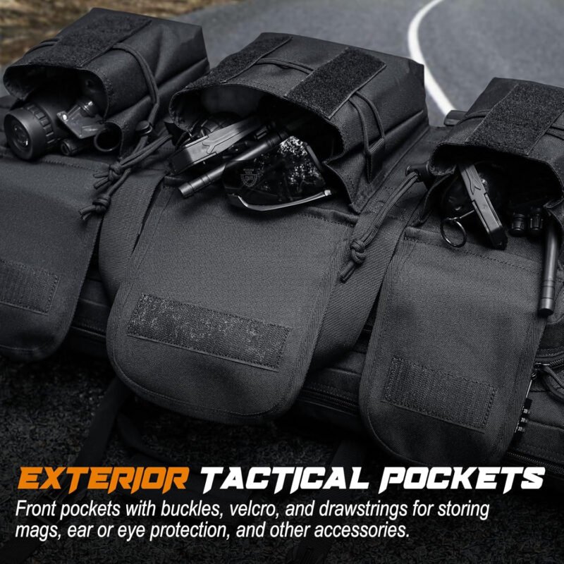 DULCE DOM Soft Double Rifle Bag, Gun Case Storage & Transportation, Long Gun Bag Portable Tactical Backpack Carrying with Molle for Shooting Range Hunting Outdoors, 32/36/42/48” with Multiple Colors