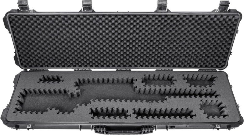 Eylar 53” Hard Rifle Case Equipped With Ragar Reconfigurable & Reusable XP Crosslinked Foam Insert, Waterproof, Shockproof Meets TSA Requirements