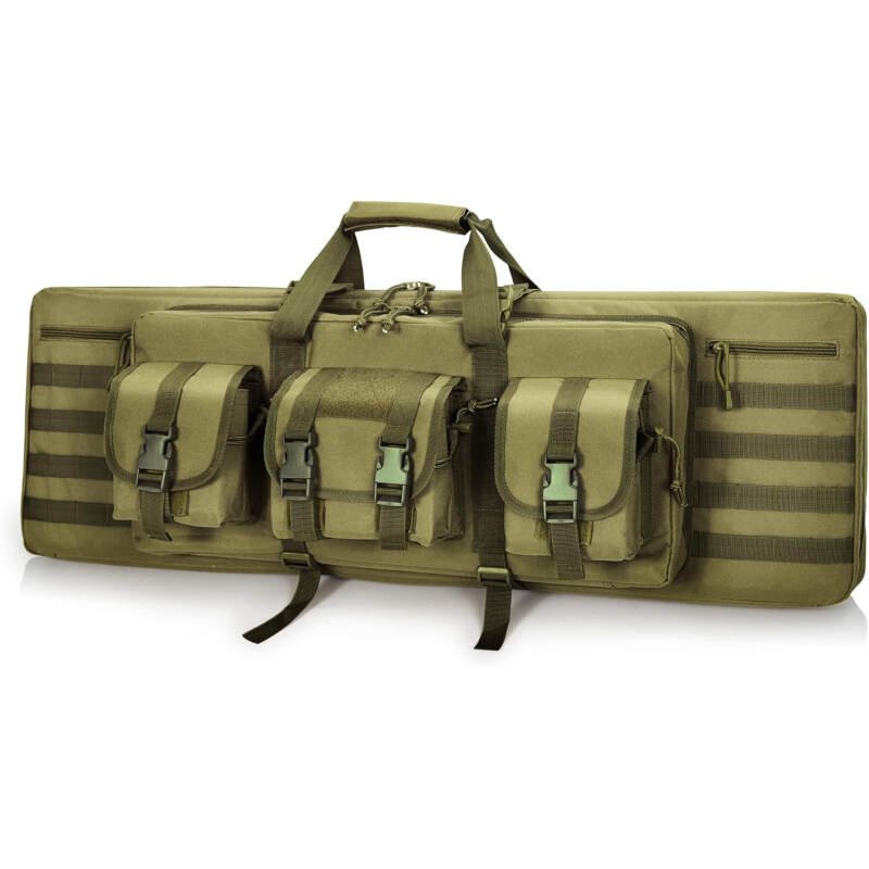 DULCE DOM Double Case Soft Padded Long Bag, Tactical Case Storage for Shooting Hunting Dual Carrying Backpack Accessories