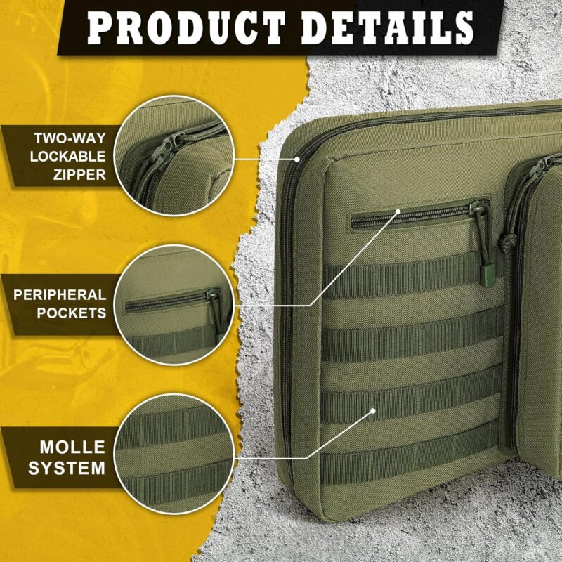 DULCE DOM Double Case Soft Padded Long Bag, Tactical Case Storage for Shooting Hunting Dual Carrying Backpack Accessories