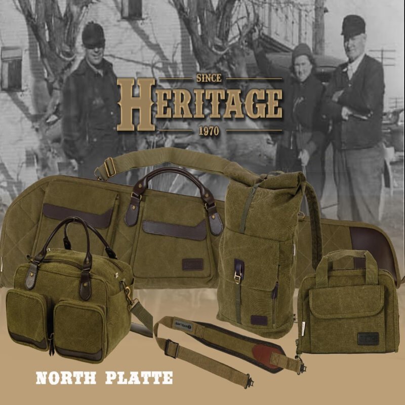 Allen Company – North Platte Heritage Series – Vintage Set – Rifle Case / Shotgun Case / Takedown Case / Backpack / Range Bag / Gun Sling (36 / 48 / 52 inches) – Olive Green