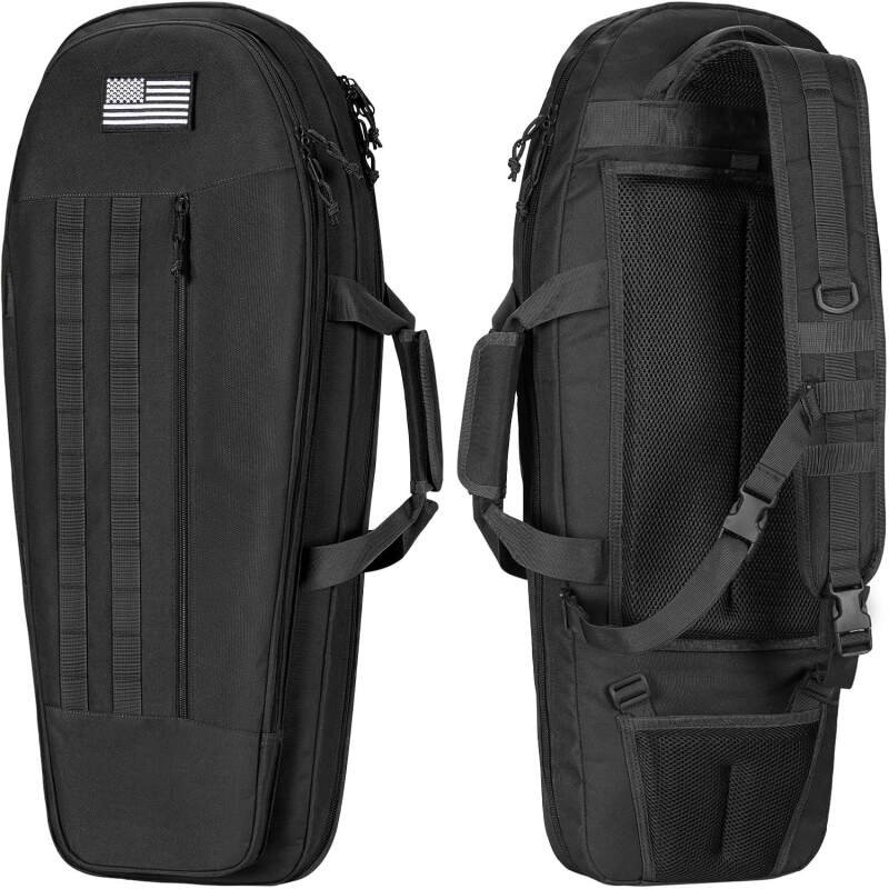 CVLIFE 30” Soft Rifle Case, Tactical Rifle Bag Sling Backpack Bag with Padded Shoulder Strap and Lockable Zippers, Molle System for Hunting and Shooting