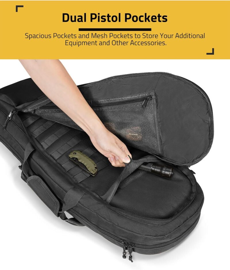 CVLIFE 30” Soft Rifle Case, Tactical Rifle Bag Sling Backpack Bag with Padded Shoulder Strap and Lockable Zippers, Molle System for Hunting and Shooting