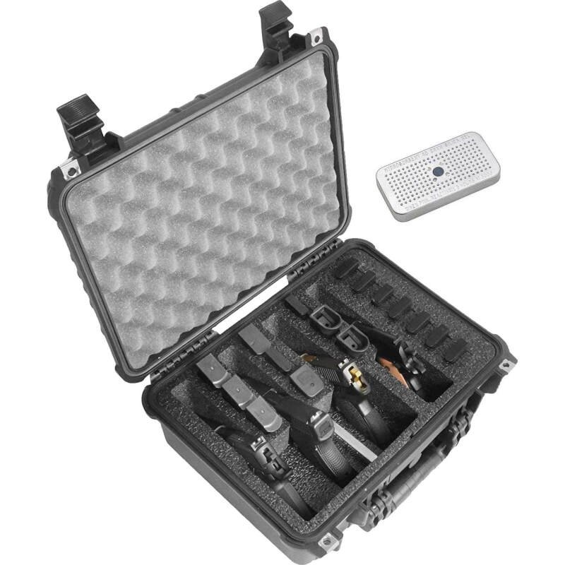Case Club 4 Pistol and 16 Magazine Pre-Cut Heavy Duty Waterproof Case with Included Silica Gel Canister to Help Prevent Gun Rust (Upgraded Gen-2)