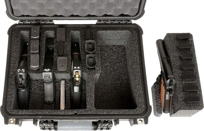 Case Club 4 Pistol and 16 Magazine Pre-Cut Heavy Duty Waterproof Case with Included Silica Gel Canister to Help Prevent Gun Rust (Upgraded Gen-2)