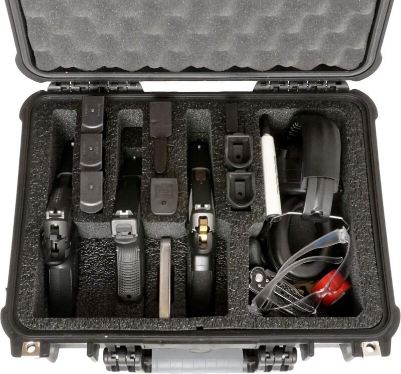 Case Club 4 Pistol and 16 Magazine Pre-Cut Heavy Duty Waterproof Case with Included Silica Gel Canister to Help Prevent Gun Rust (Upgraded Gen-2)