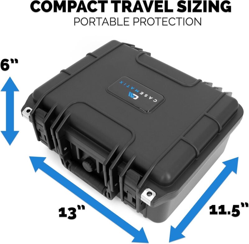 CASEMATIX Two Gun Hard Case for 2 Handguns – TSA Approved Waterproof & Shockproof 2 Pistol Hard Case, Double Handgun Case with Accessory Storage for Multiple Magazines and Other Accessories