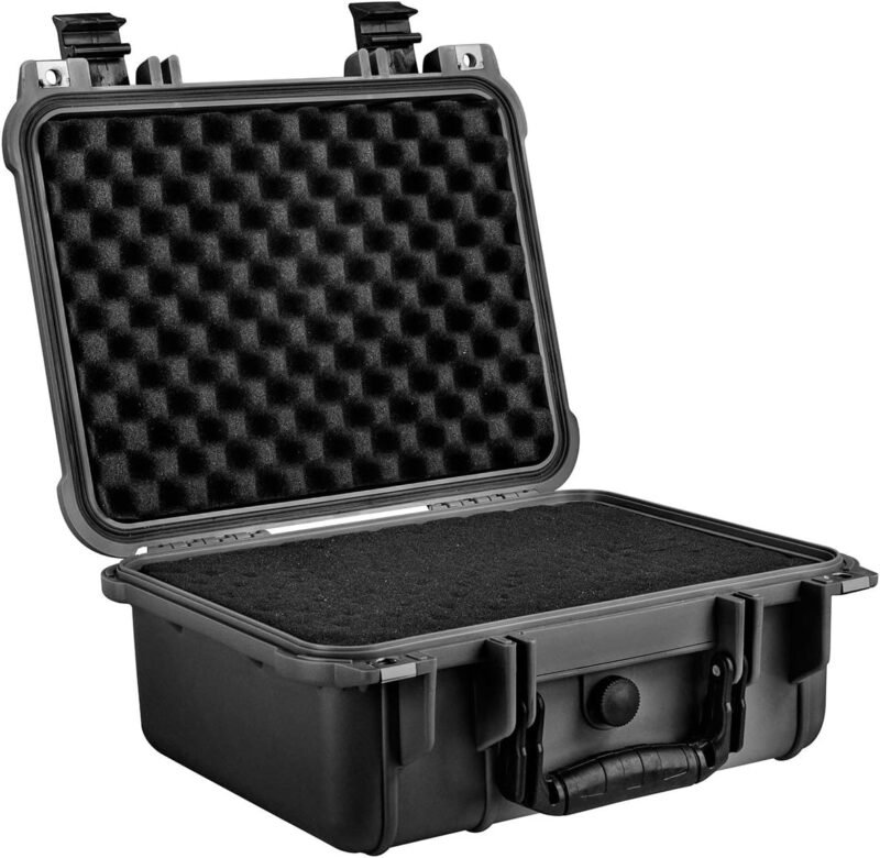 Eylar Hard Gun Case Water & Shock Proof with Foam TSA Approved 13.37 Inch 11.62 Inch 6 Inch Black