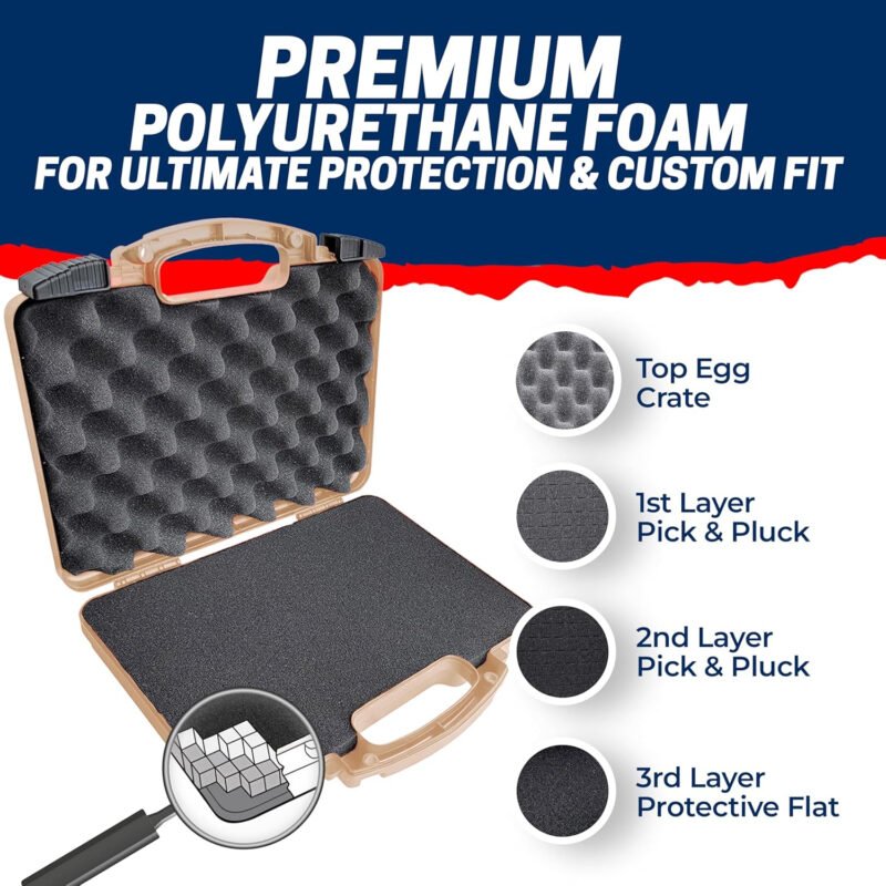 Cedar Mill Fine Firearms TSA Approved Gun Case – Gun Carry-on Bag for Handgun & 9mm Pistol, Revolver – Airline Approved Hard Case – Travel Pistol Carrying Bag (12.3” x 10.5”)
