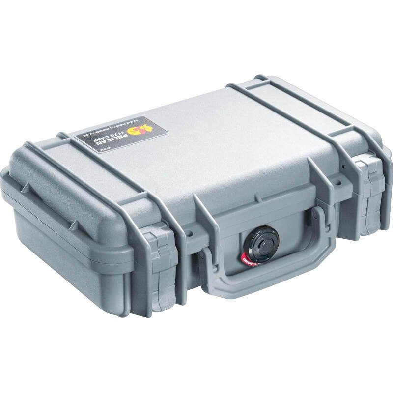 Pelican 1170 Case with Foam – Multi-Purpose Hard Shell Case with Foam for Camera, Drone, Pistol, Equipment, Electronics, and Gear (Silver)