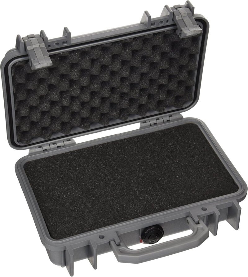 Pelican 1170 Case with Foam – Multi-Purpose Hard Shell Case with Foam for Camera, Drone, Pistol, Equipment, Electronics, and Gear (Silver)