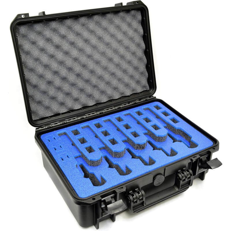 5 Pistol 18 Magazine Doro Gun Case with Custom MyCaseBuilder Foam Insert – Waterproof, Heavy Duty – Tactical Firearms and Ammunition Holder, 18 x 14 x 7 Inches