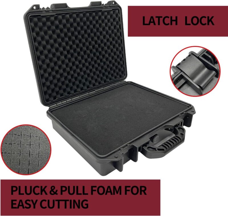 Sutekus Hard Pistol Case Handgun Case Waterproof Pistol Carrying Cases With Foam Gun Accessories