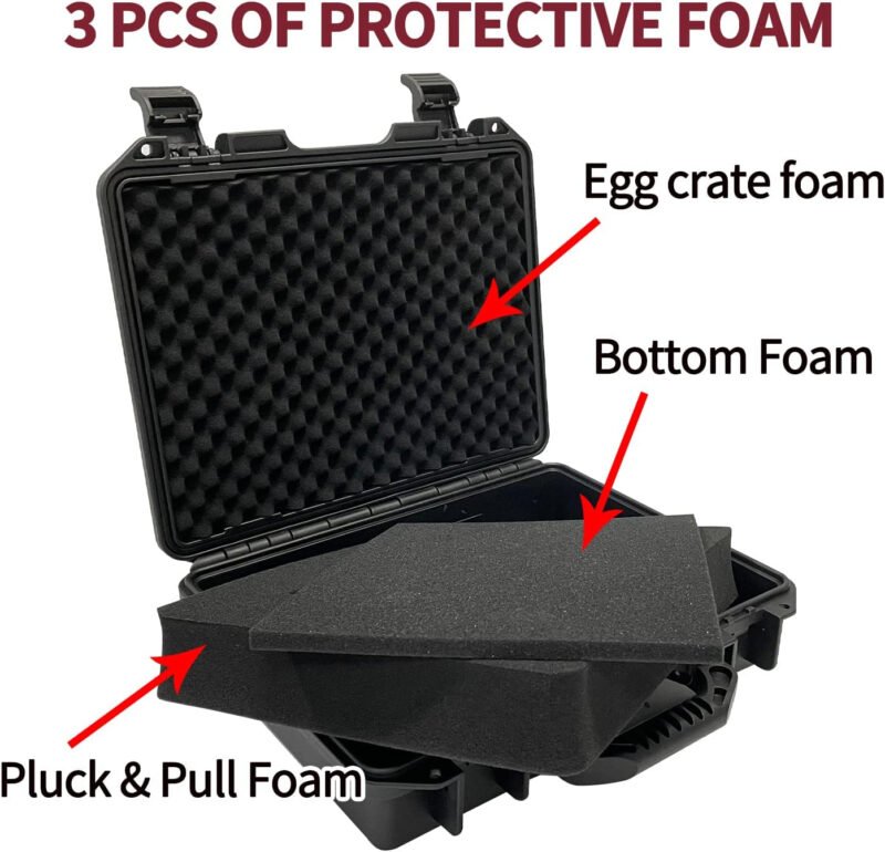 Sutekus Hard Pistol Case Handgun Case Waterproof Pistol Carrying Cases With Foam Gun Accessories