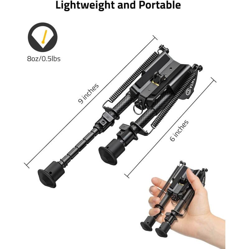 CVLIFE Rifle Bipod, 6-9 Inch Adjustable Super Duty Tactical Bipod