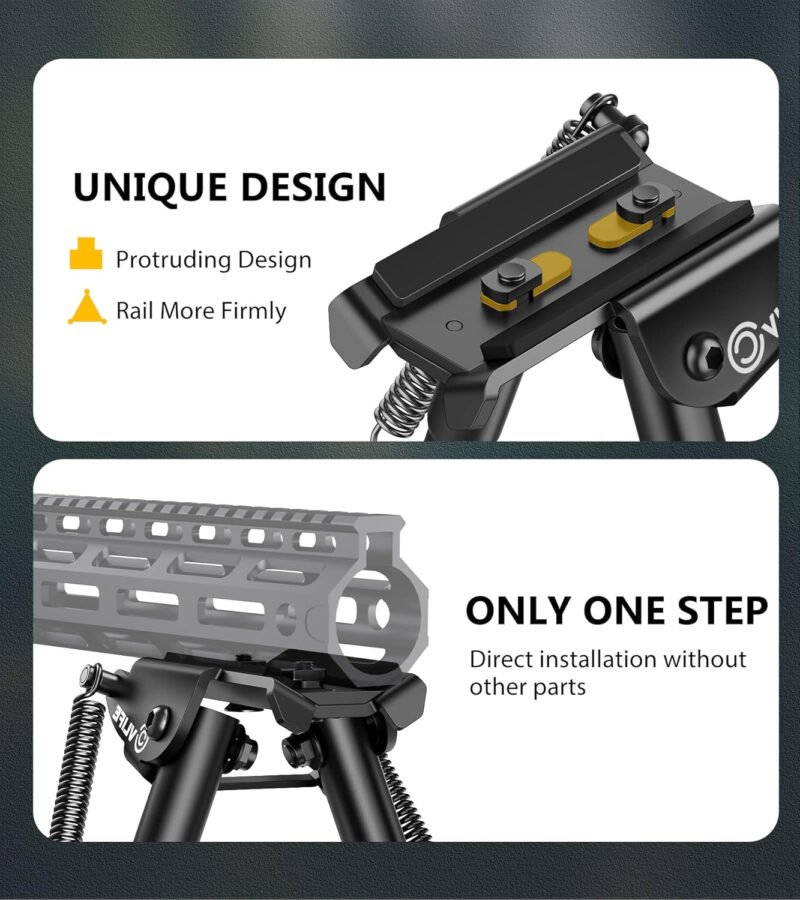 CVLIFE Bipod 6-9 Inch Lightweight Rifle Bipod for M-Rail Attach Directly for Hunting and Shooting