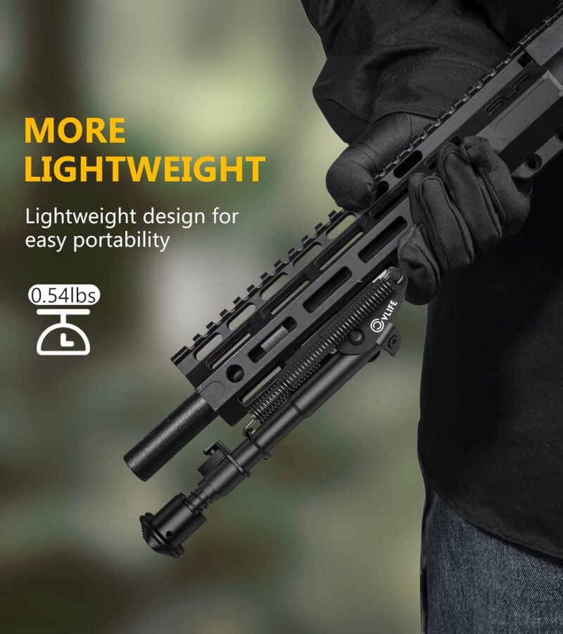 CVLIFE Bipod 6-9 Inch Lightweight Rifle Bipod for M-Rail Attach Directly for Hunting and Shooting