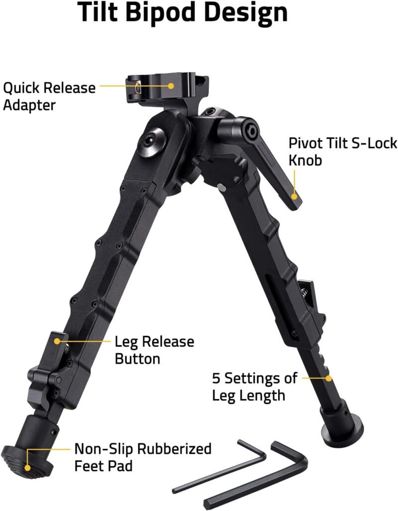 CVLIFE 7.5-9 Inch Bipod Picatinny Rifle Bipod with Quick Release Mount Bipod for Rifles for Shooting Outdoors