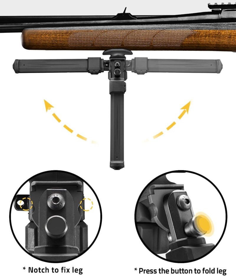 CVLIFE Bipod for Shooting and Hunting,Rifle Bipod Sling Mounting Bipod for Rifle Made of Lightweight High-Strength Polymer