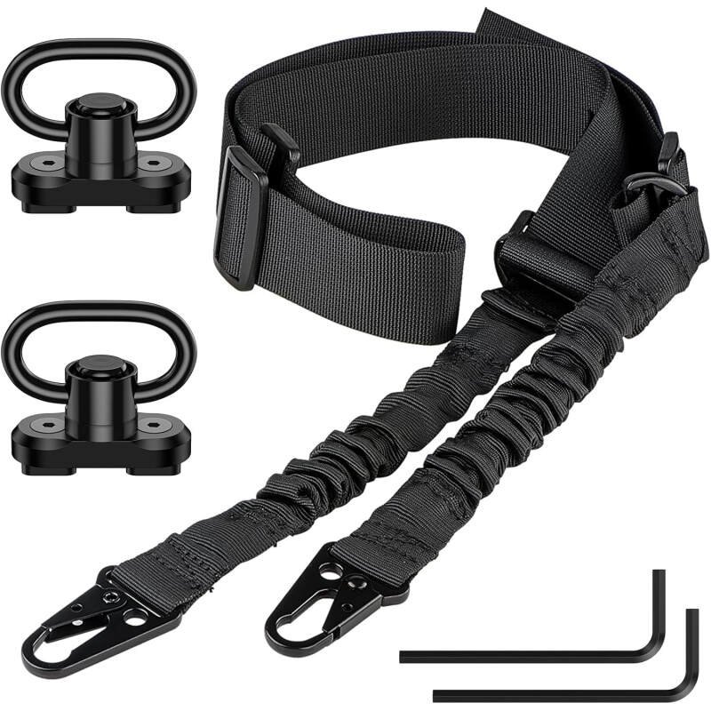CVLIFE Rifle Sling Two Point Sling Adjustable Length Gun Sling for Rifle with 2 Pack Sling Swivel for M-Rail