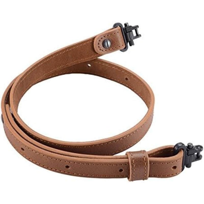 Raiseek Rifle Gun Sling Buffalo Hide Leather with Mil-Spec Swivels,Durable Gun Strap, 1″ Wide Metal Hardware