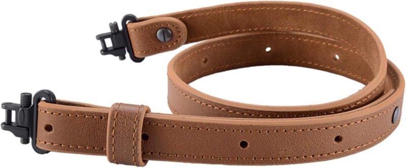 Raiseek Rifle Gun Sling Buffalo Hide Leather with Mil-Spec Swivels,Durable Gun Strap, 1″ Wide Metal Hardware