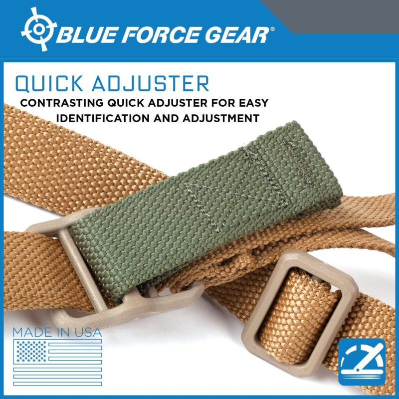 Blue Force Gear Padded Vickers Sling – 2 Point Padded Sling with Swivels – 57 – 67 inches
