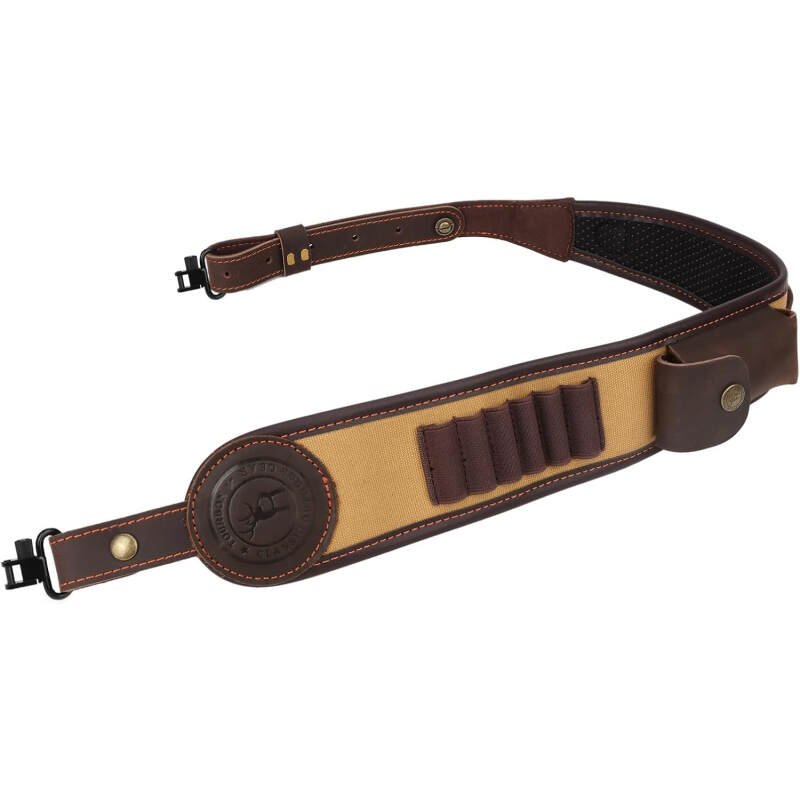 TOURBON Hunting Rifle Bandolier Sling with Swivels, Gun Strap with Cartridge Ammo Holder for 308 223 243 30-30 30.06 45-70 270 357 6.5 Creedmoor