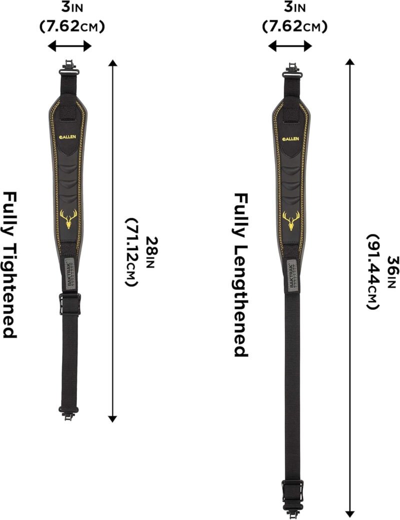 Bullet BakTrak 2-Point Rifle and Shotgun Sling – Rubber Grip with Swivels – Ideal for Hunting and Shooting – Gun Strap