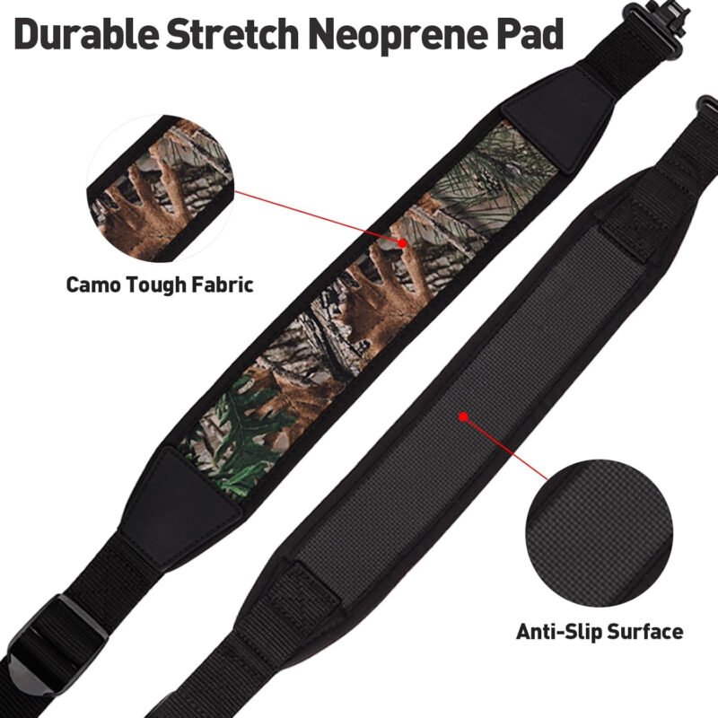 BOOSTEADY Two Point Gun Sling with Swivels,Durable Shoulder Padded Strap,Length Adjuster