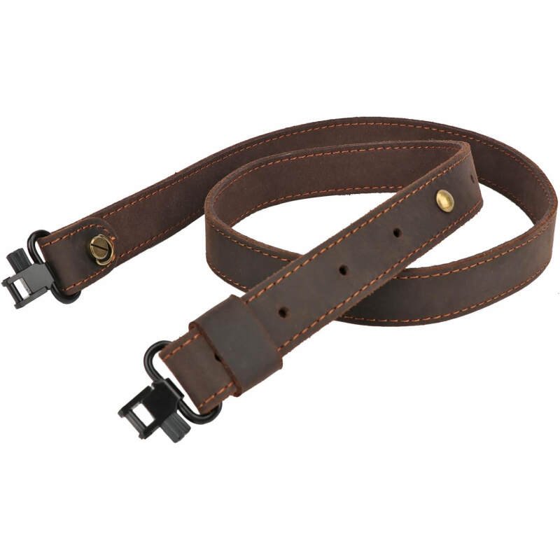 TOURBON Universal Leather Rifle Sling Comfortable No Slip Gun Carrying Strap with Swivels