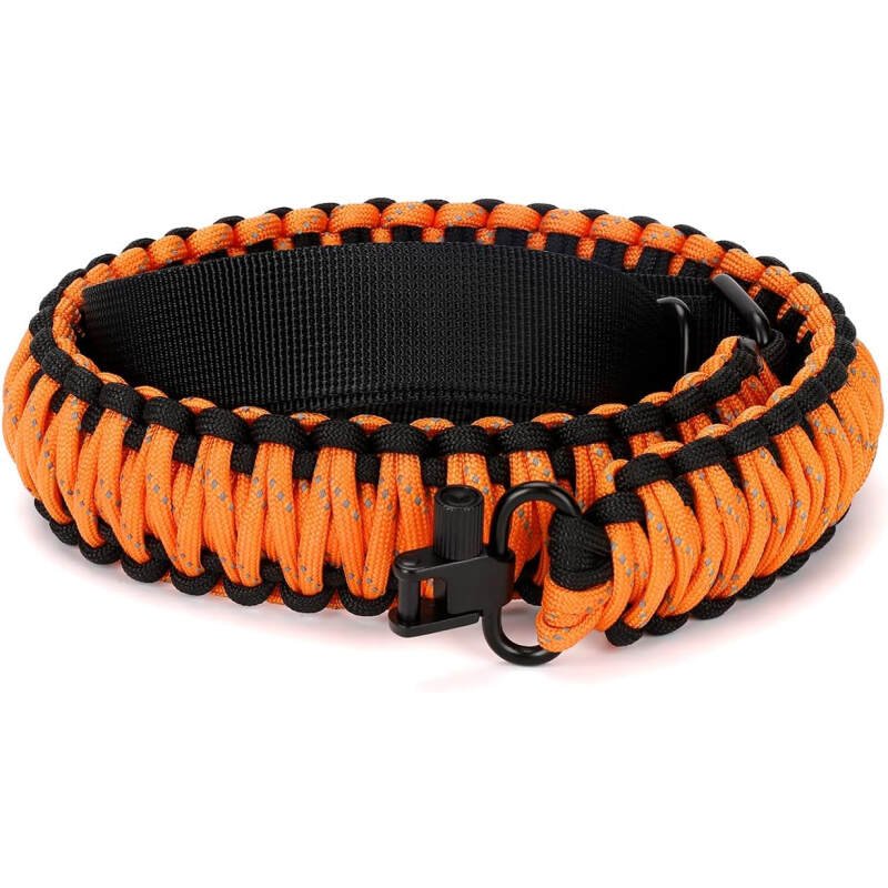 Double Braide 550LB Shotgun Sling 2 Point Paracord Rifle Sling,Non-Slip Traditional Adjustable Gun Sling for Hunting Shooting Camping