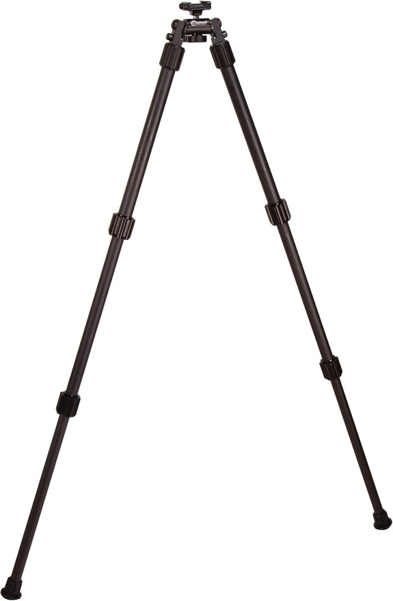 Caldwell Accumax Premium Carbon Fiber Pic Rail Bipod with Twist Lock Quick-Deployment Legs for Mounting on Long Gun Rifle for Tactical Shooting Range and Sport