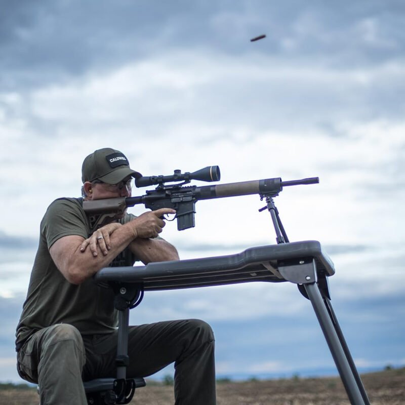 Caldwell Accumax Premium Carbon Fiber Pic Rail Bipod with Twist Lock Quick-Deployment Legs for Mounting on Long Gun Rifle for Tactical Shooting Range and Sport