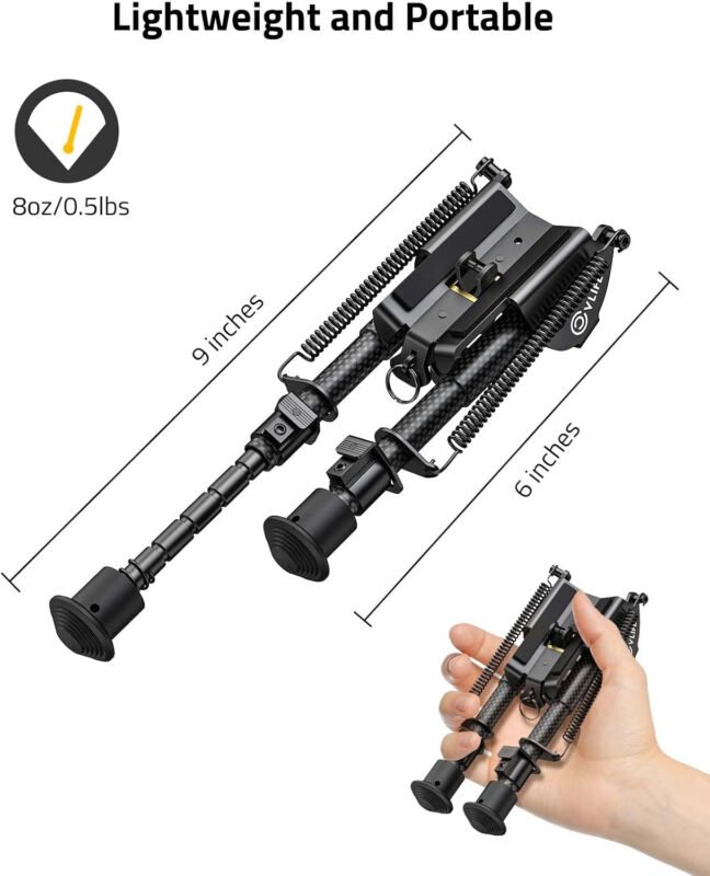 CVLIFE Rifle Bipod, 6-9 Inch Adjustable Super Duty Tactical Bipod