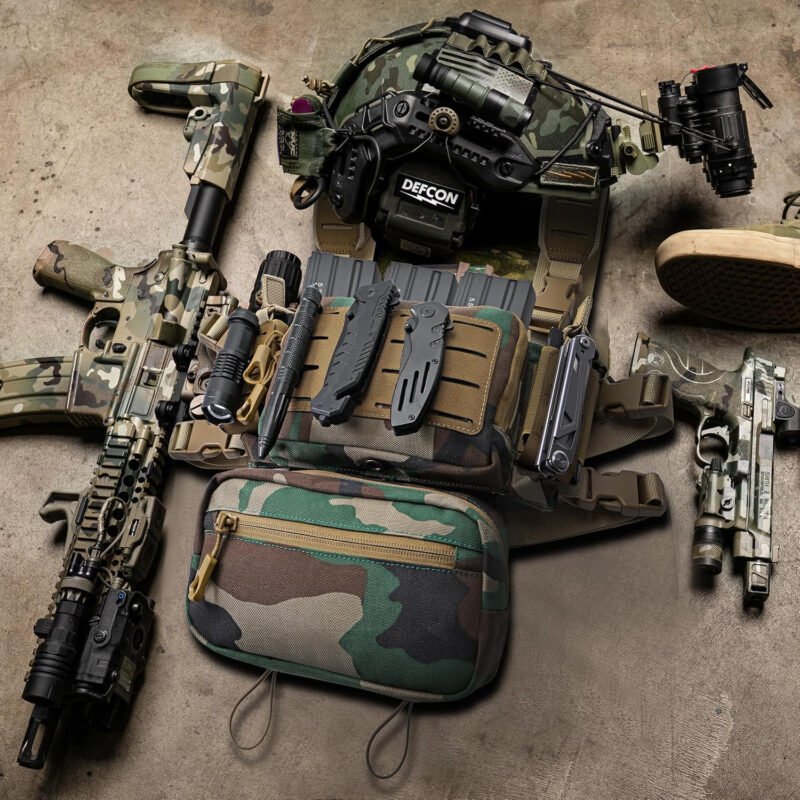 MOZETO Tactical Chest Rig, 1000 Denier Cordura Nylon Fabric Molle Micro Chest Rigs with 5.56/7.62 Magazine Pouch Holder