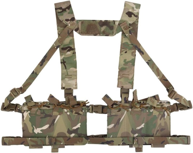 Tactical Chest Pack,Placard Split Front Chest Rig MOLLE System Magazine Pouch