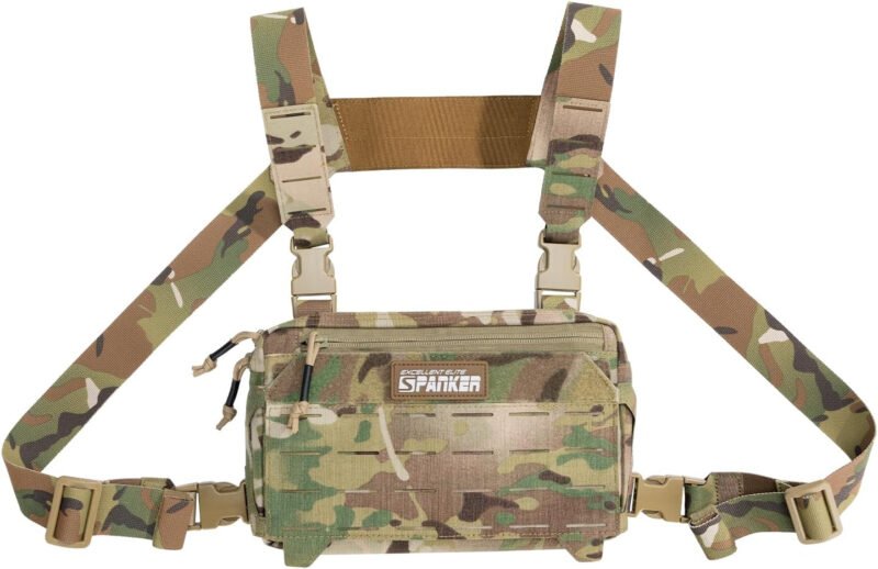 EXCELLENT ELITE SPANKER Tactical Chest Rig Pack EDC Chest Bag Molle Utility Chest Pouch for Outdoor Hunting Workouts Hiking