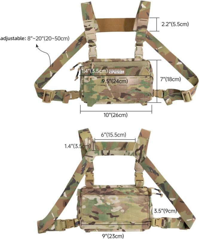 EXCELLENT ELITE SPANKER Tactical Chest Rig Pack EDC Chest Bag Molle Utility Chest Pouch for Outdoor Hunting Workouts Hiking