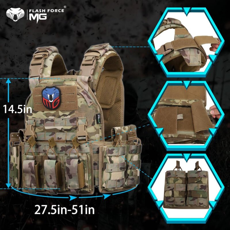 MGFLASHFORCE Tactical Vest Molle  Vest for Men